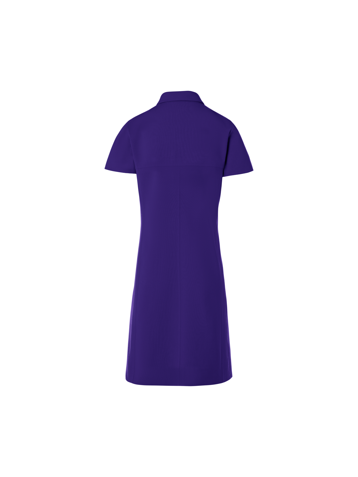 Short-Sleeve Cotton-Silk Stretch Double-Face Polo Dress - Image 3