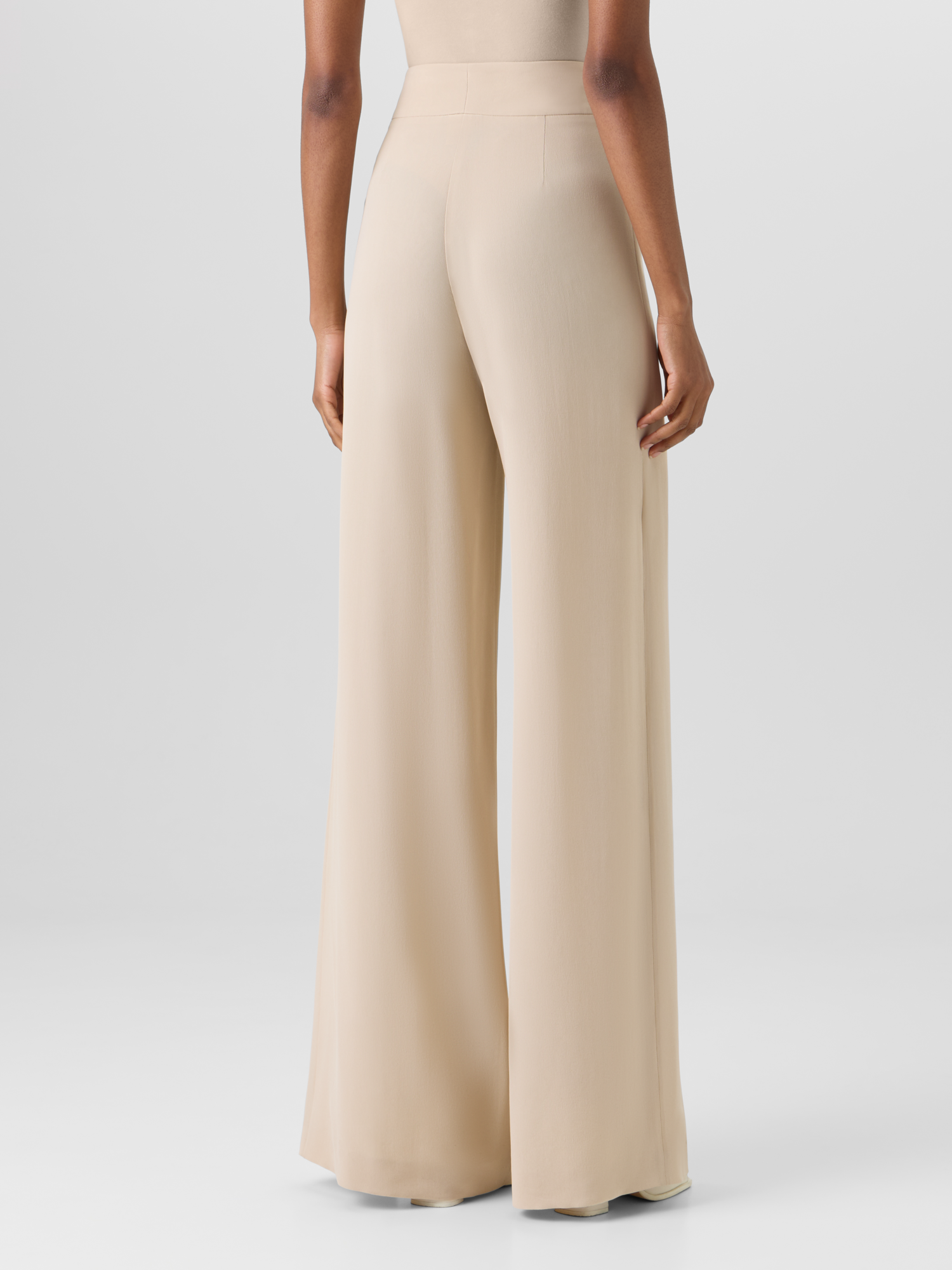 Fellia Wide-Flared-Leg Pants in Silk Georgette - Image 7