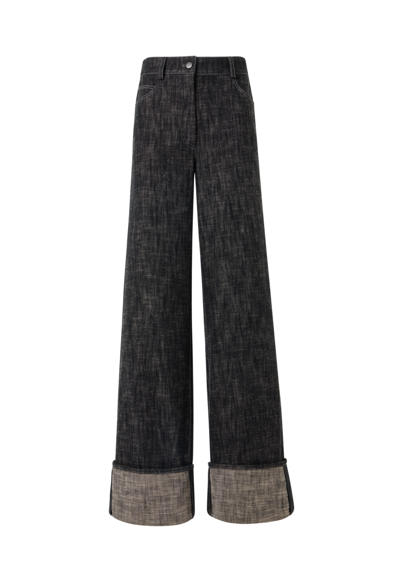 Cooper Wide-Leg Pants in Washed Heavyweight Cotton-Denim