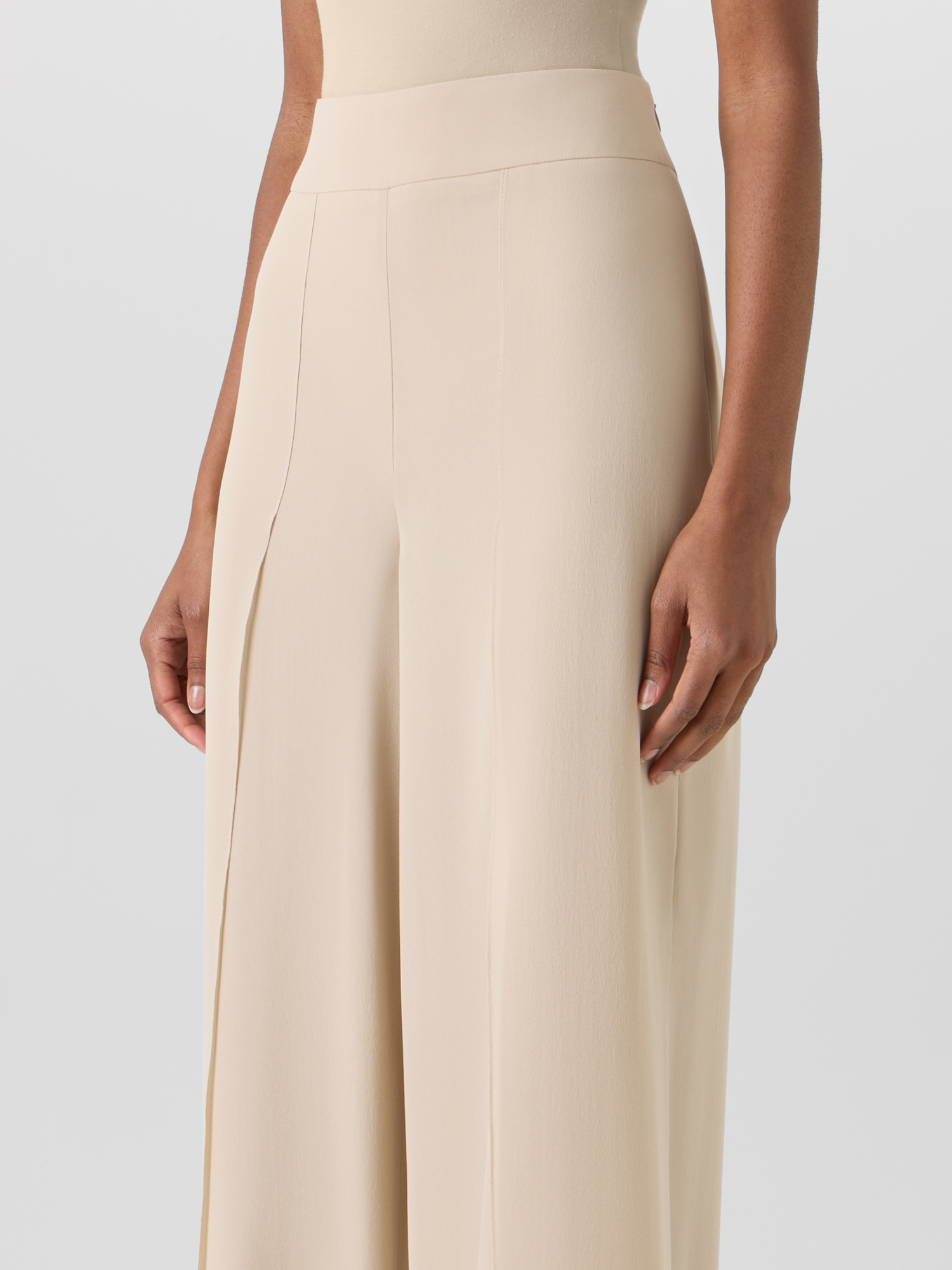 Fellia Wide-Flared-Leg Pants in Silk Georgette - Image 5