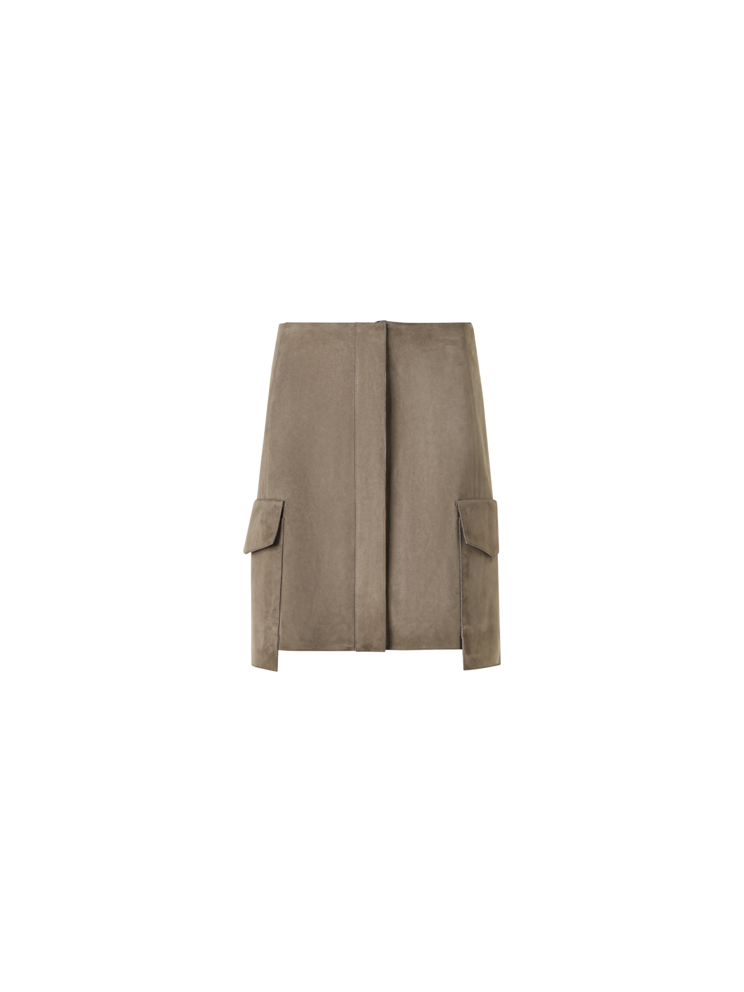 Suede Mini Skirt with Patch Pockets