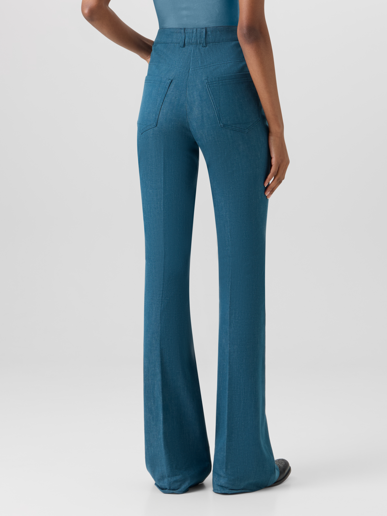 Farid Bootcut Pants in Stretch-Cotton Denim - Image 6