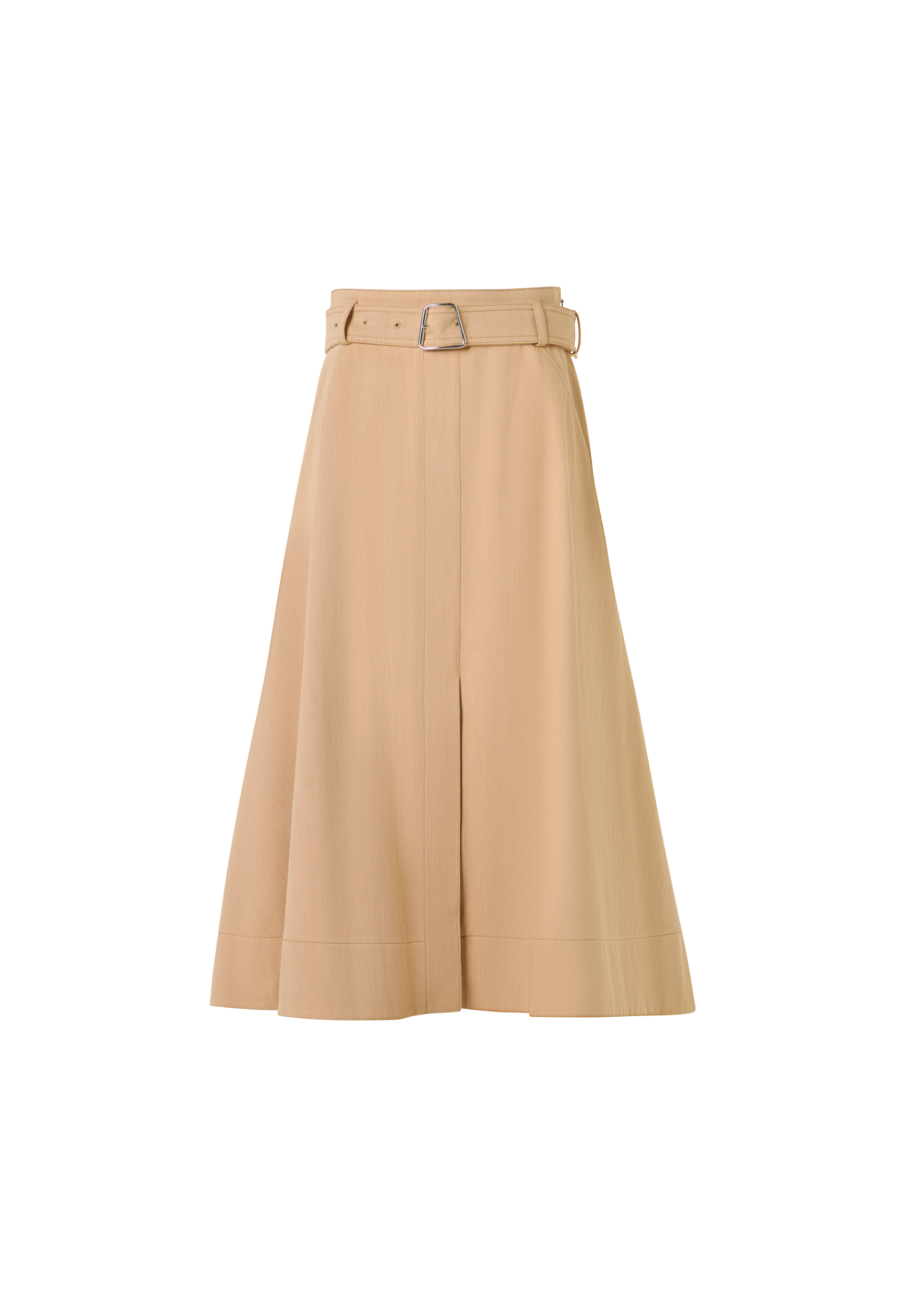 Stretch-Cotton Denim Midi Skirt