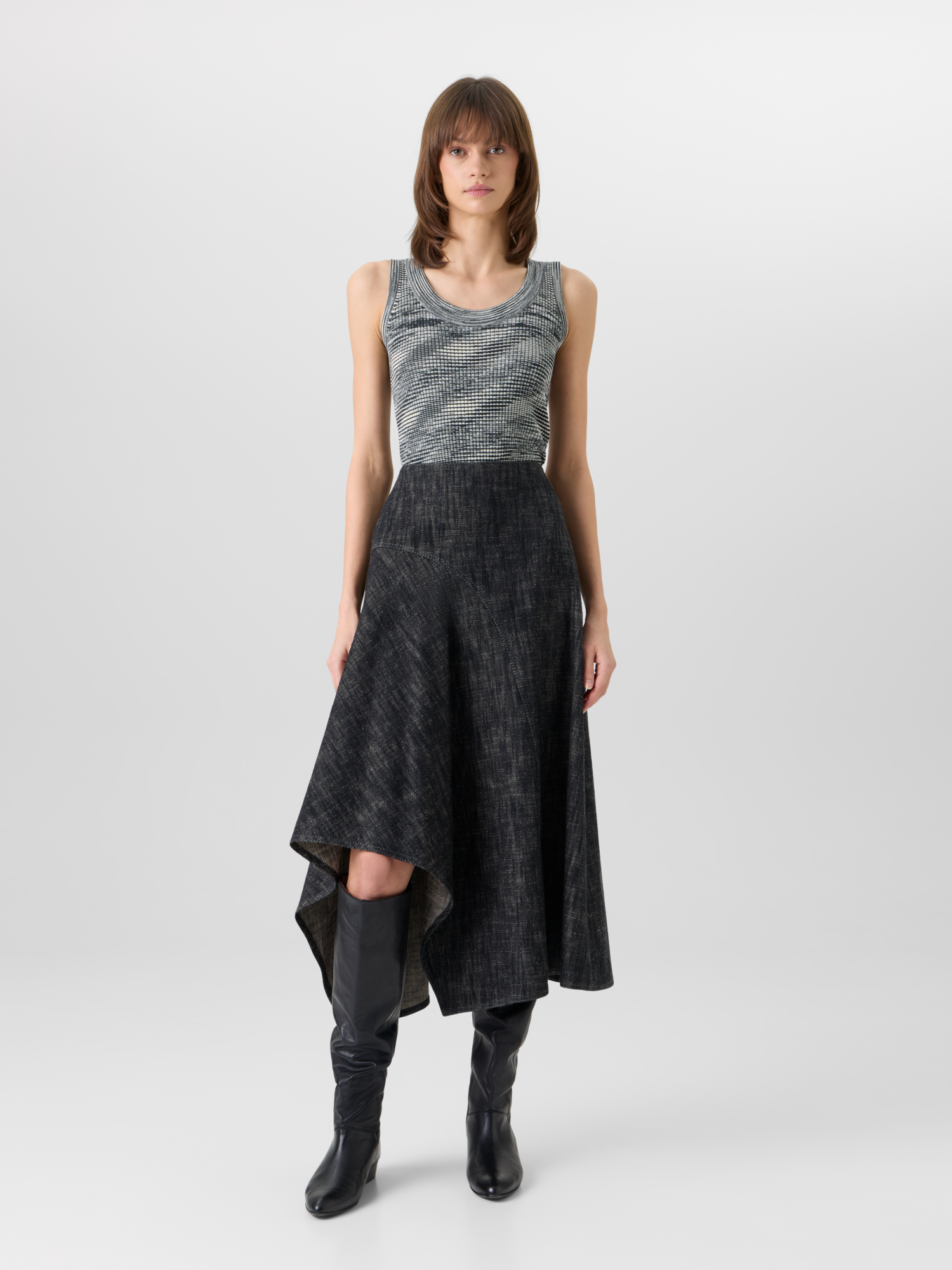 Washed Heavyweight Cotton-Denim Midi Skirt - Image 2