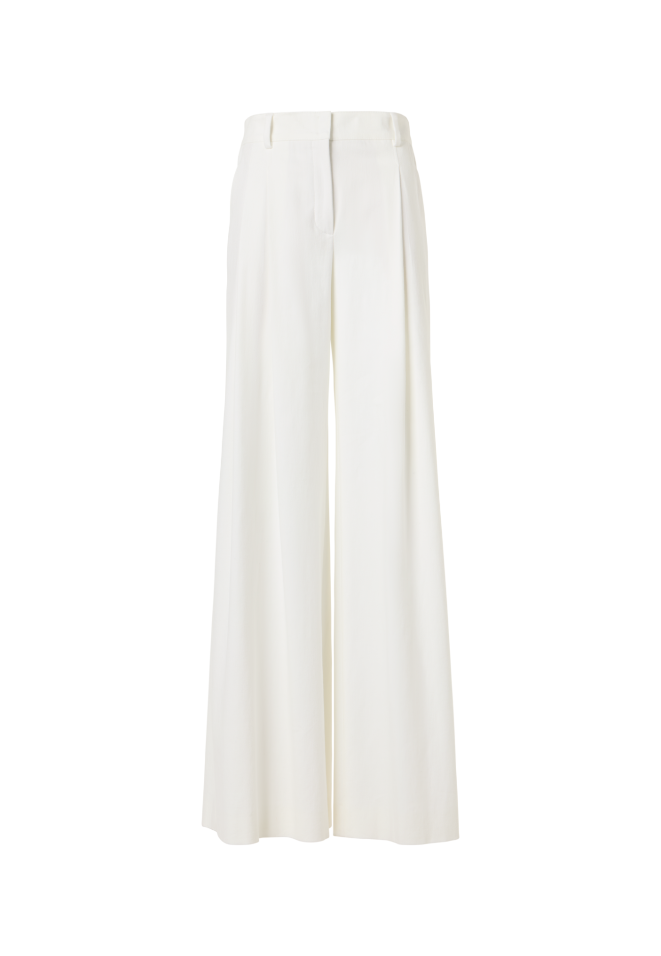 Cassie Flared Wide-Leg Pants in Denim Stretch Cotton