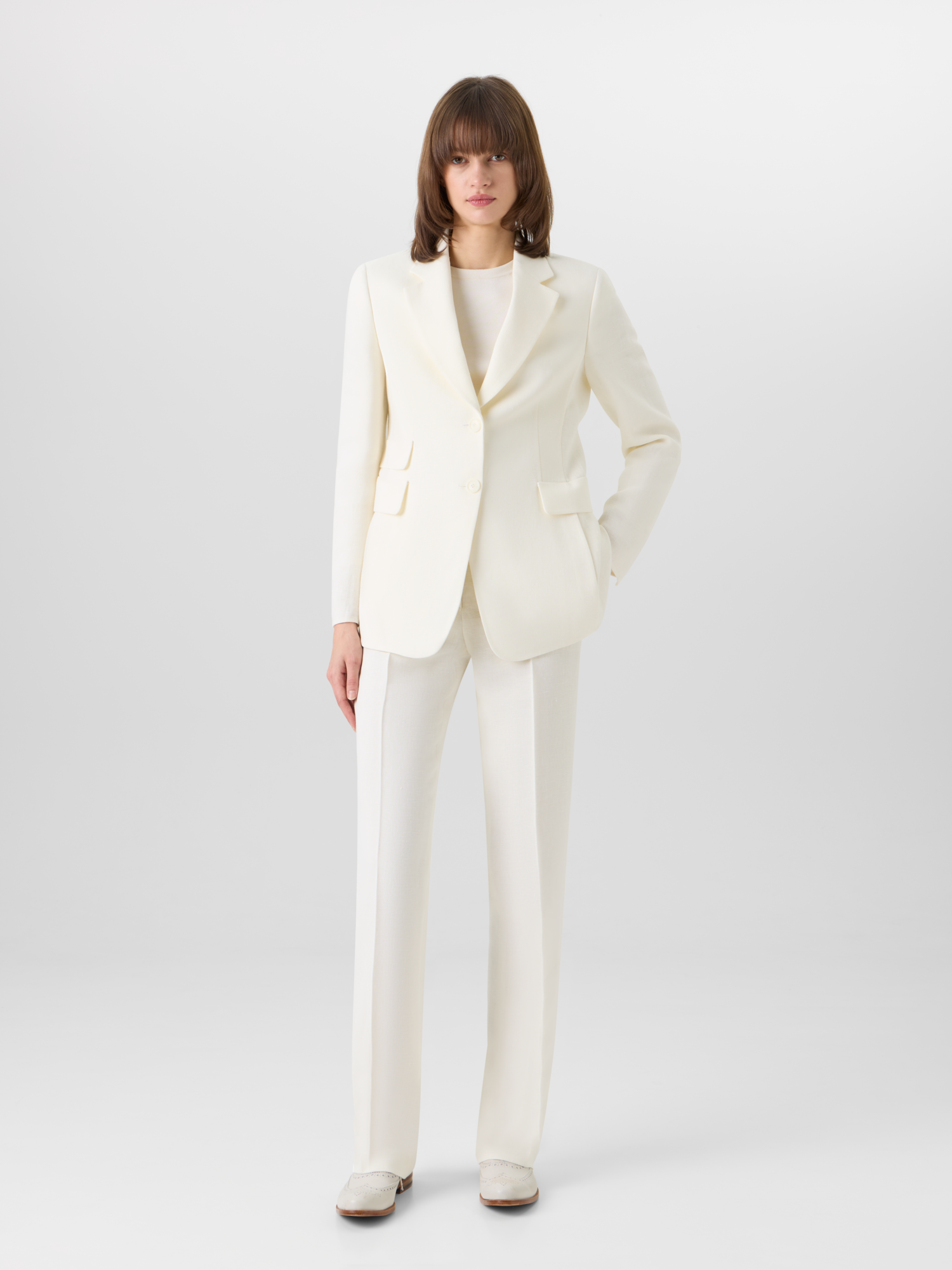 Carl Straight-Leg Pants in Linen-Wool Cr??pe Double-Face - Image 2