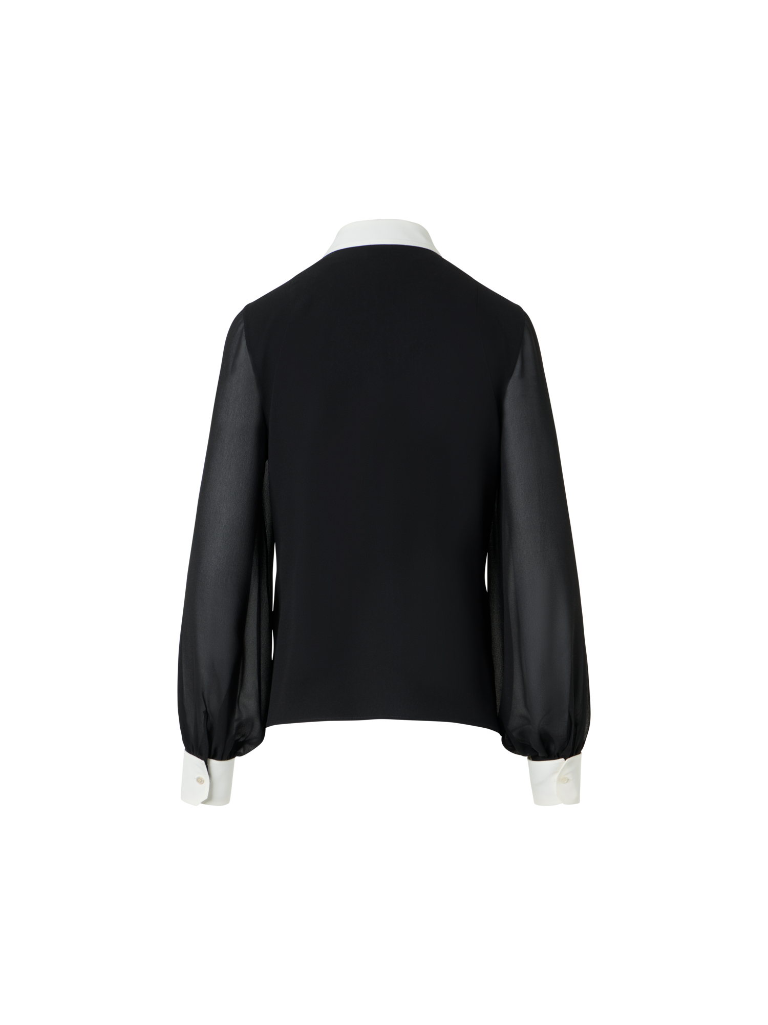 Silk Blouse with Detachable Cuffs - Image 3