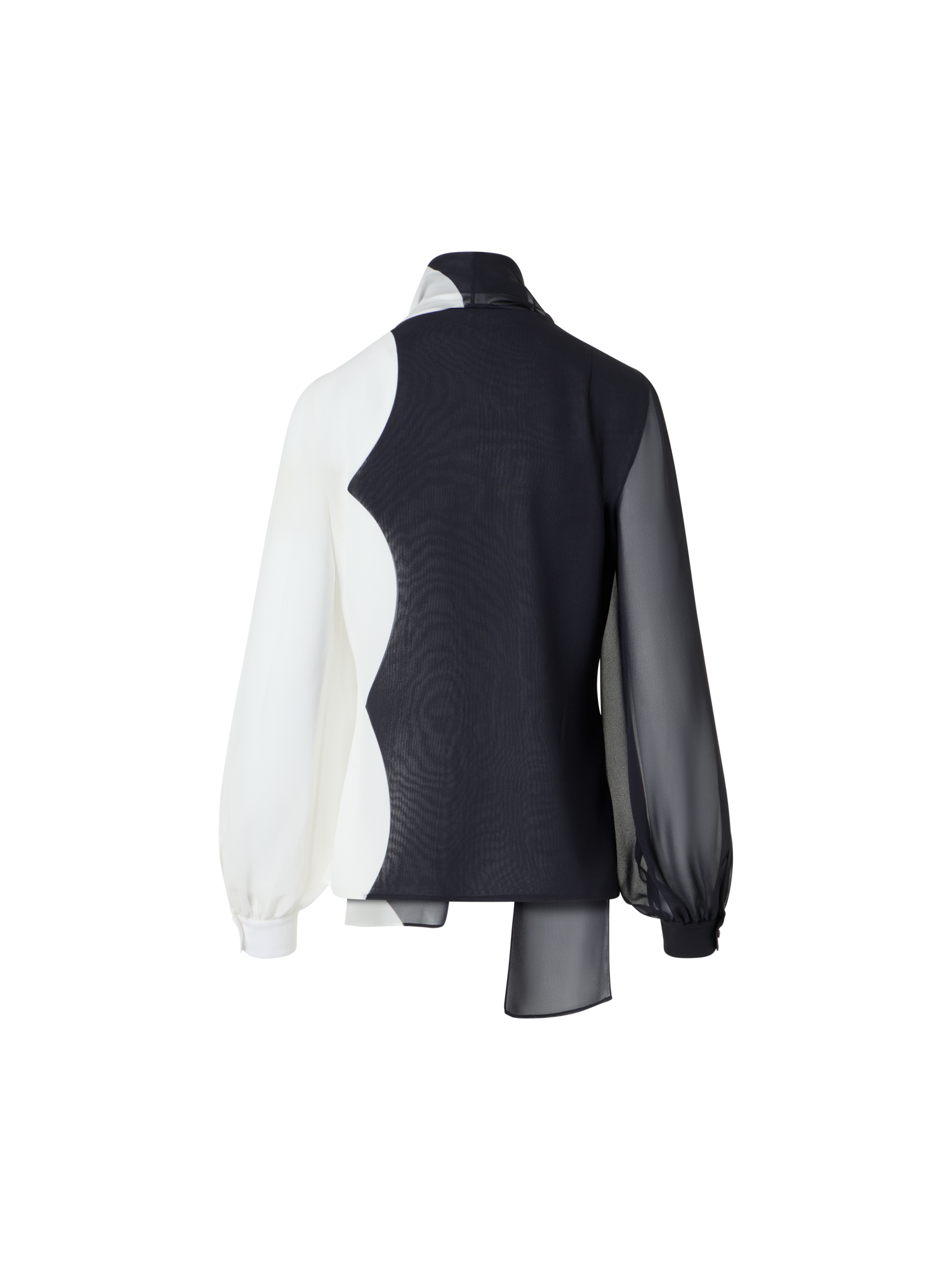 Silk Blouse with Volume Sleeves - Image 3