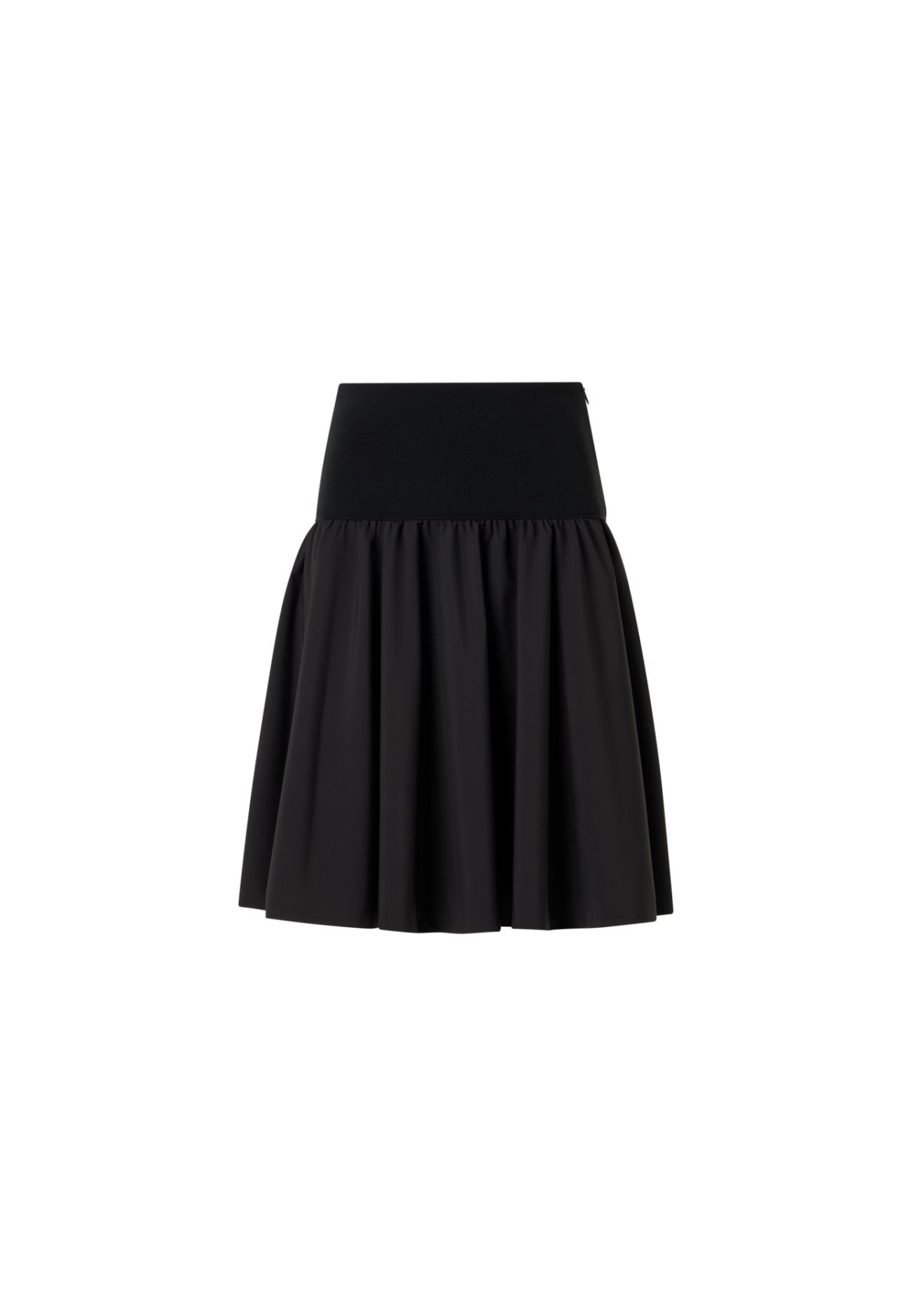 Flared Mixed-Media Mini Skirt