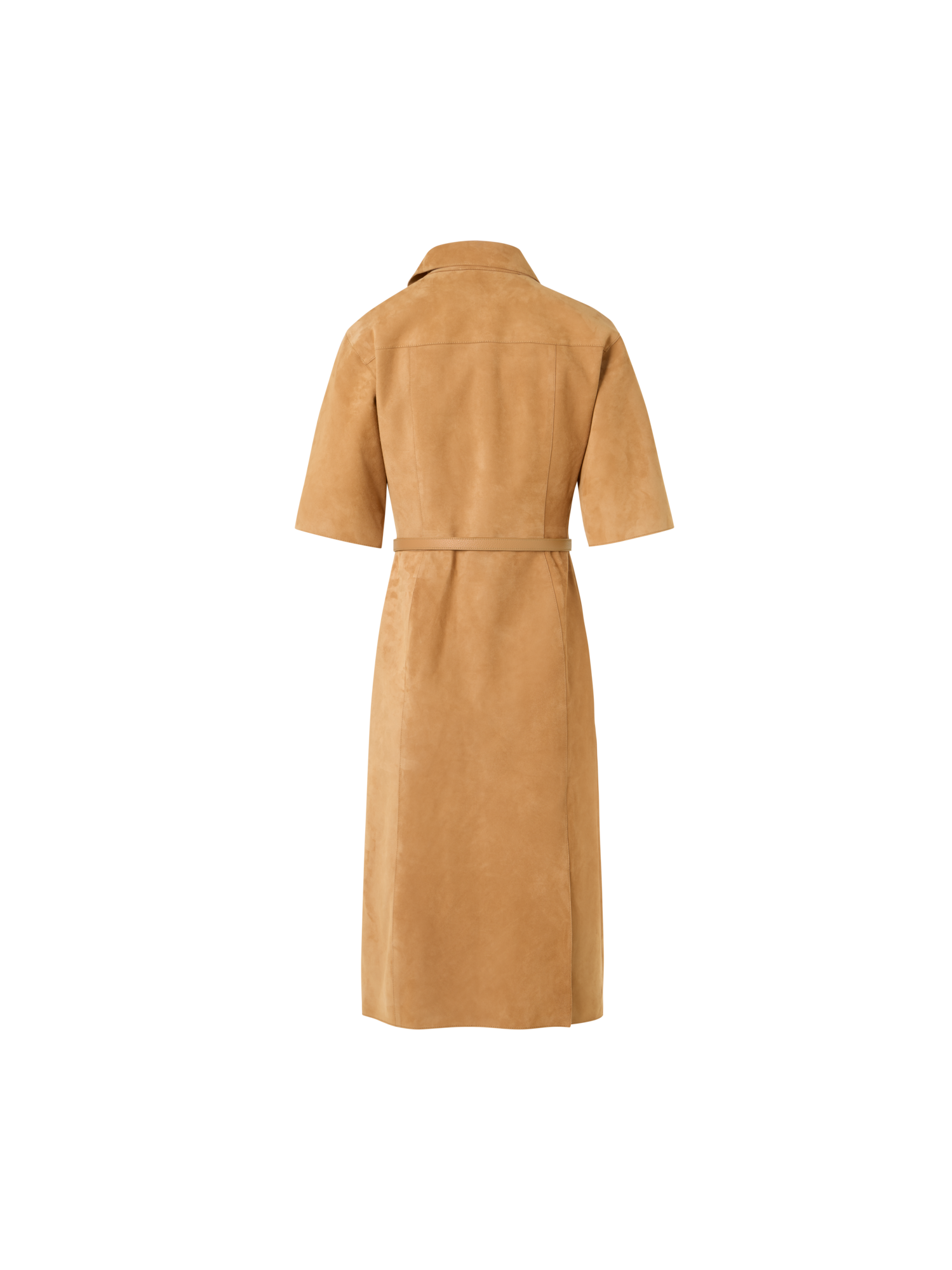 Short-Sleeve Suede Shirt Dress - Image 3