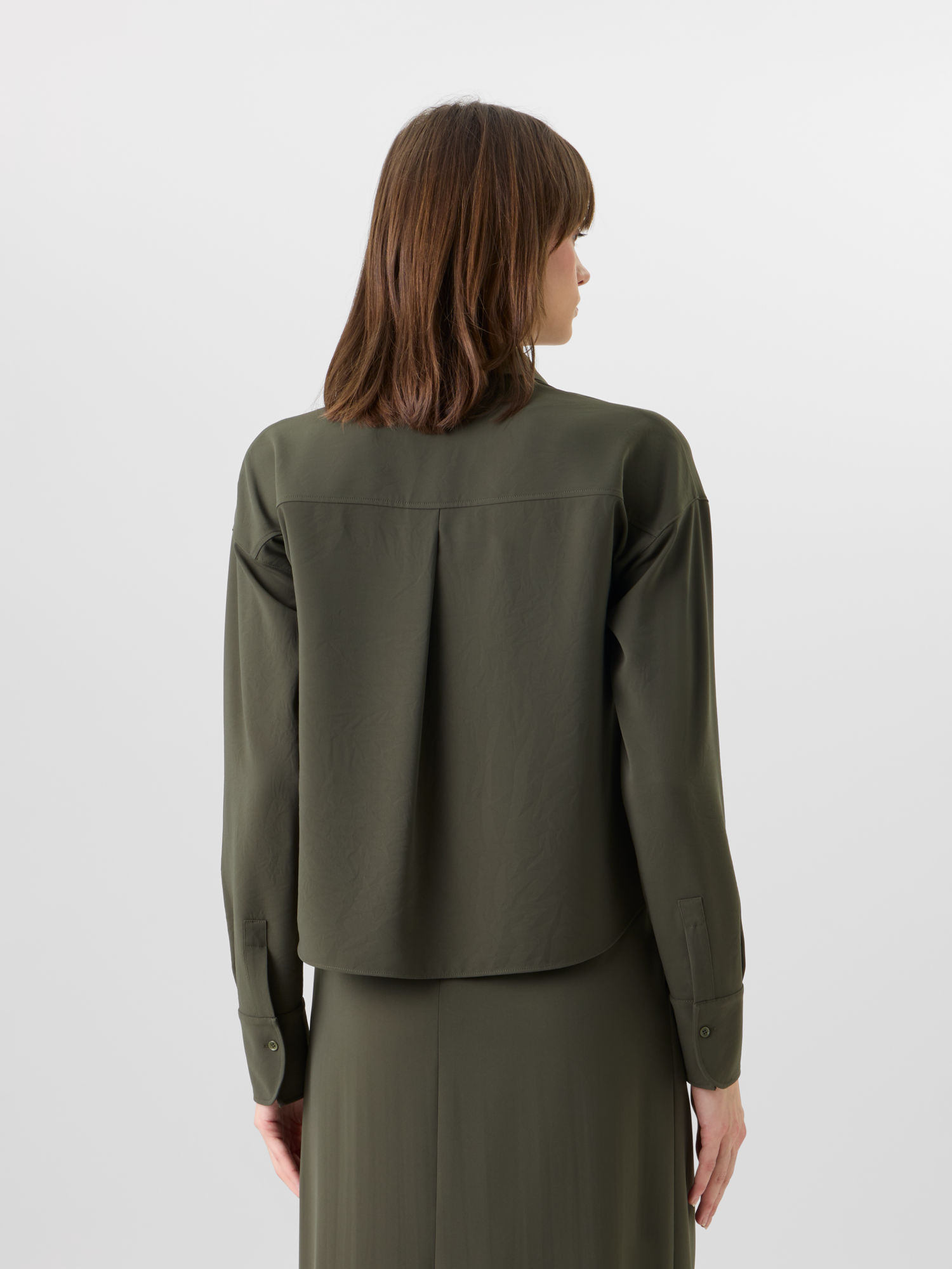 Long-Sleeve Lasercut-Cr??pe Blouse - Image 4