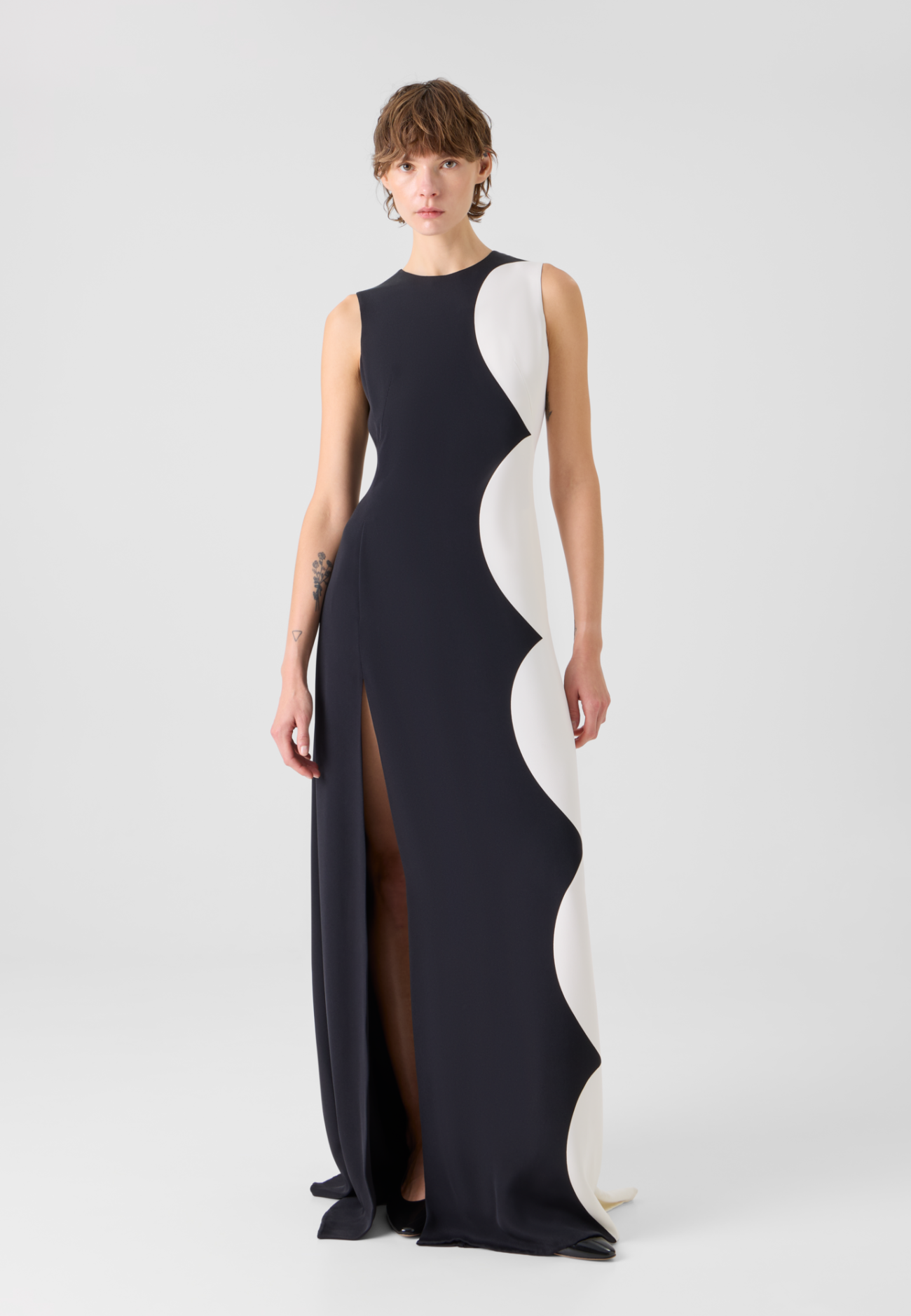 Silk Gown with Cloud Print