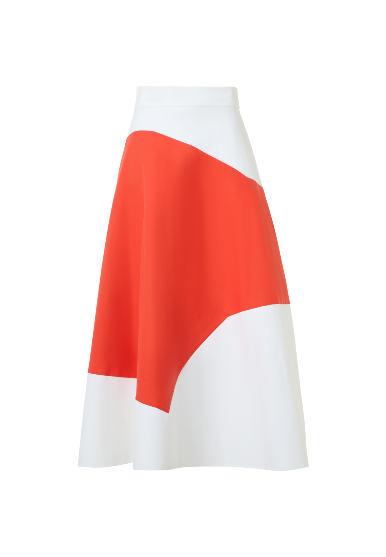 Flared Midi Skirt with Polygon Patchwork