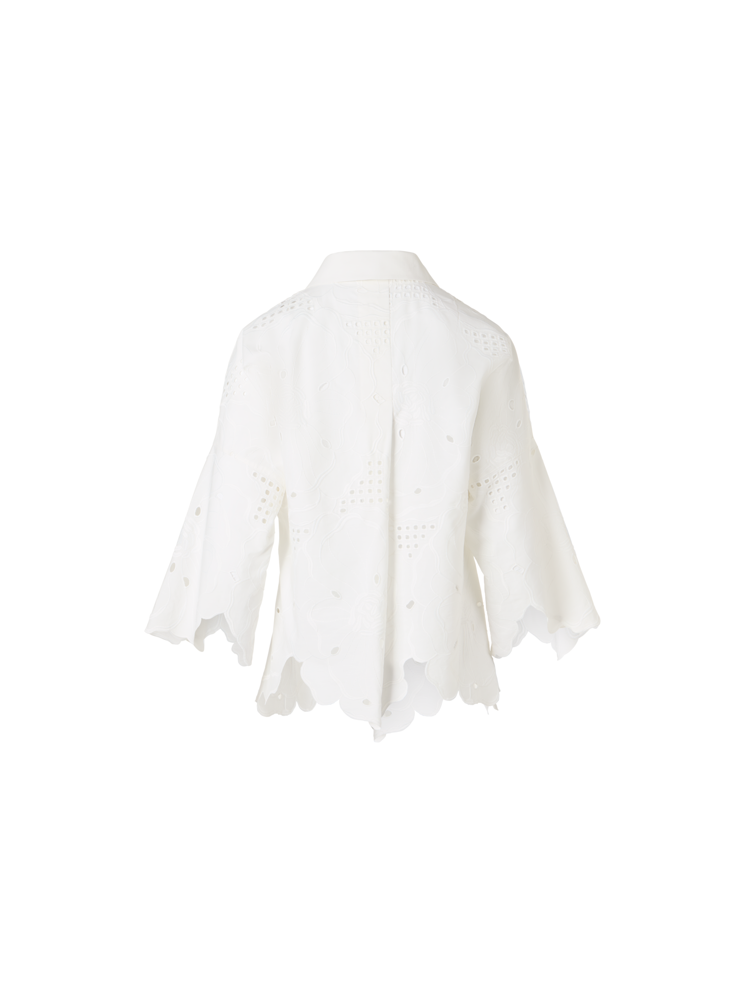 3/4-Sleeve Flower Eyelet Blouse - Image 3