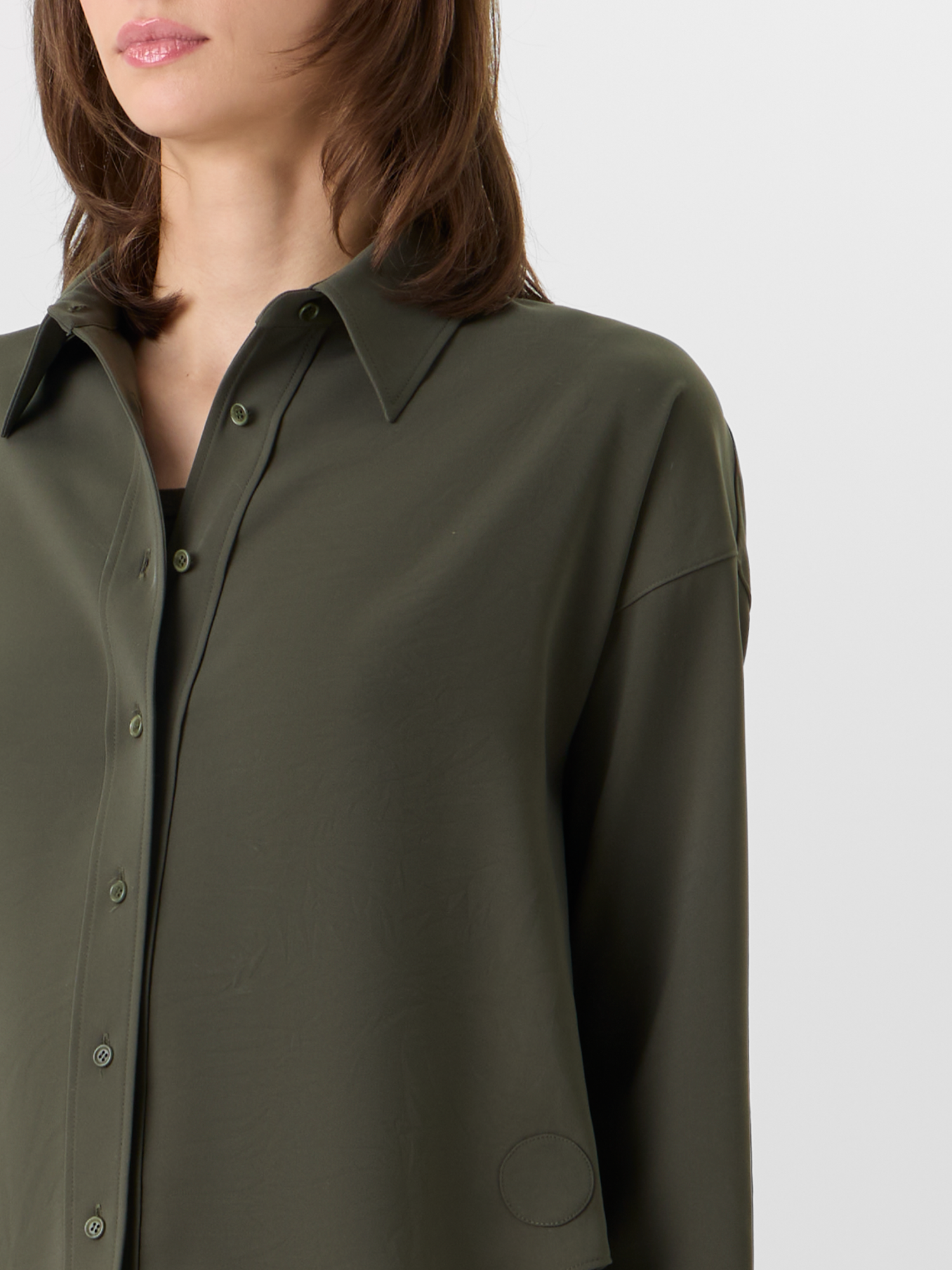 Long-Sleeve Lasercut-Cr??pe Blouse - Image 2