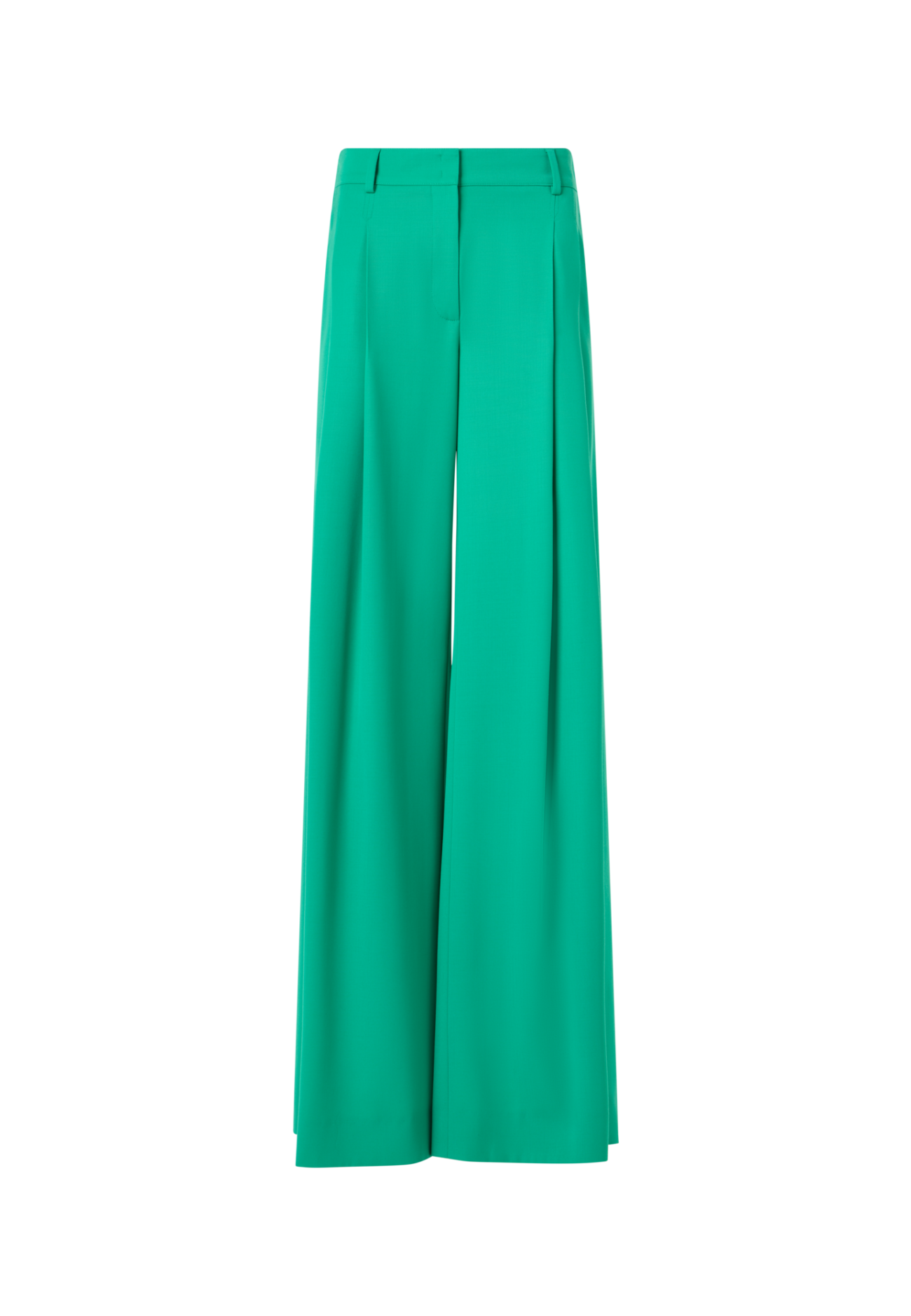 Cassie Flared Wide-Leg Pants in Wool Gabardine