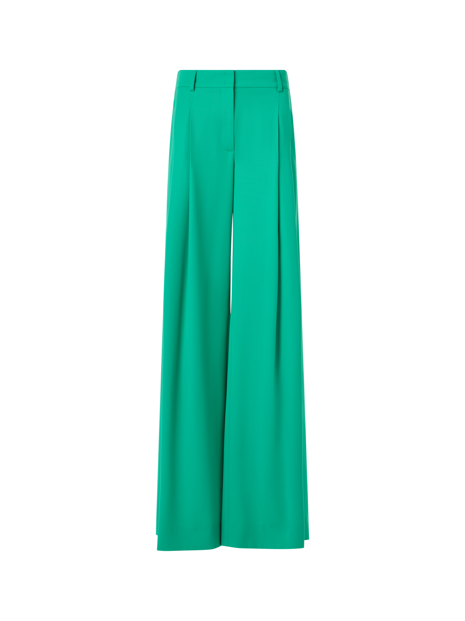 Cassie Flared Wide-Leg Pants in Wool Gabardine