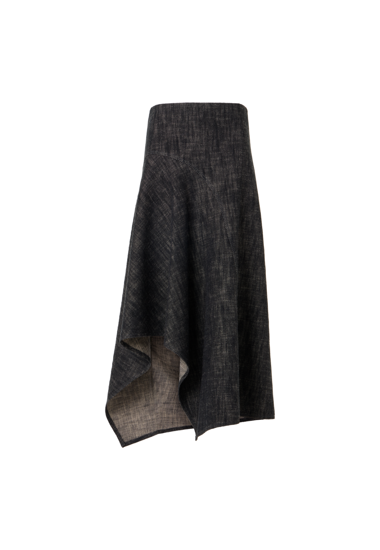 Washed Heavyweight Cotton-Denim Midi Skirt
