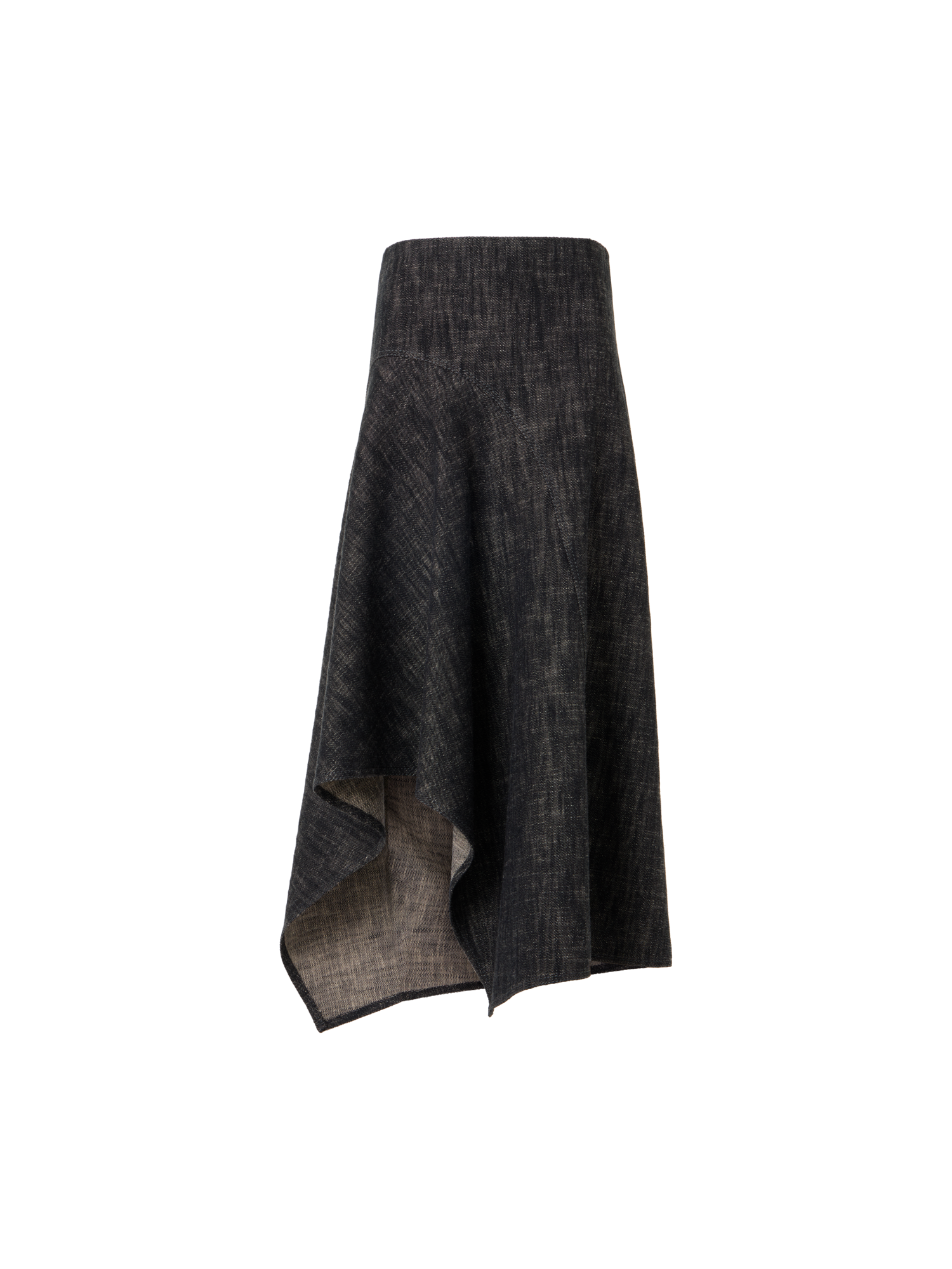 Washed Heavyweight Cotton-Denim Midi Skirt