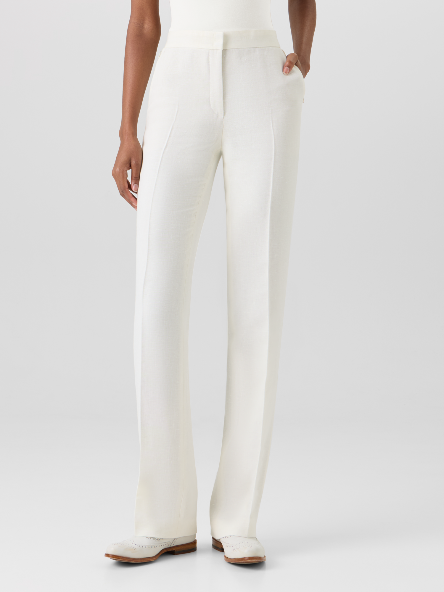 Carl Straight-Leg Pants in Linen-Wool Cr??pe Double-Face - Image 4