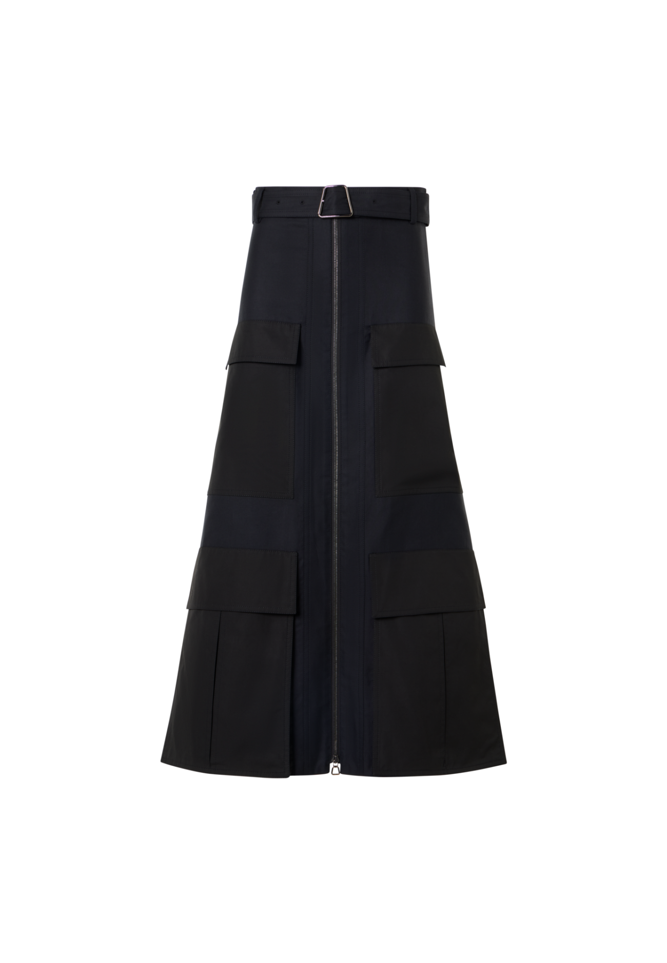 Cotton Double-Face Midi Skirt