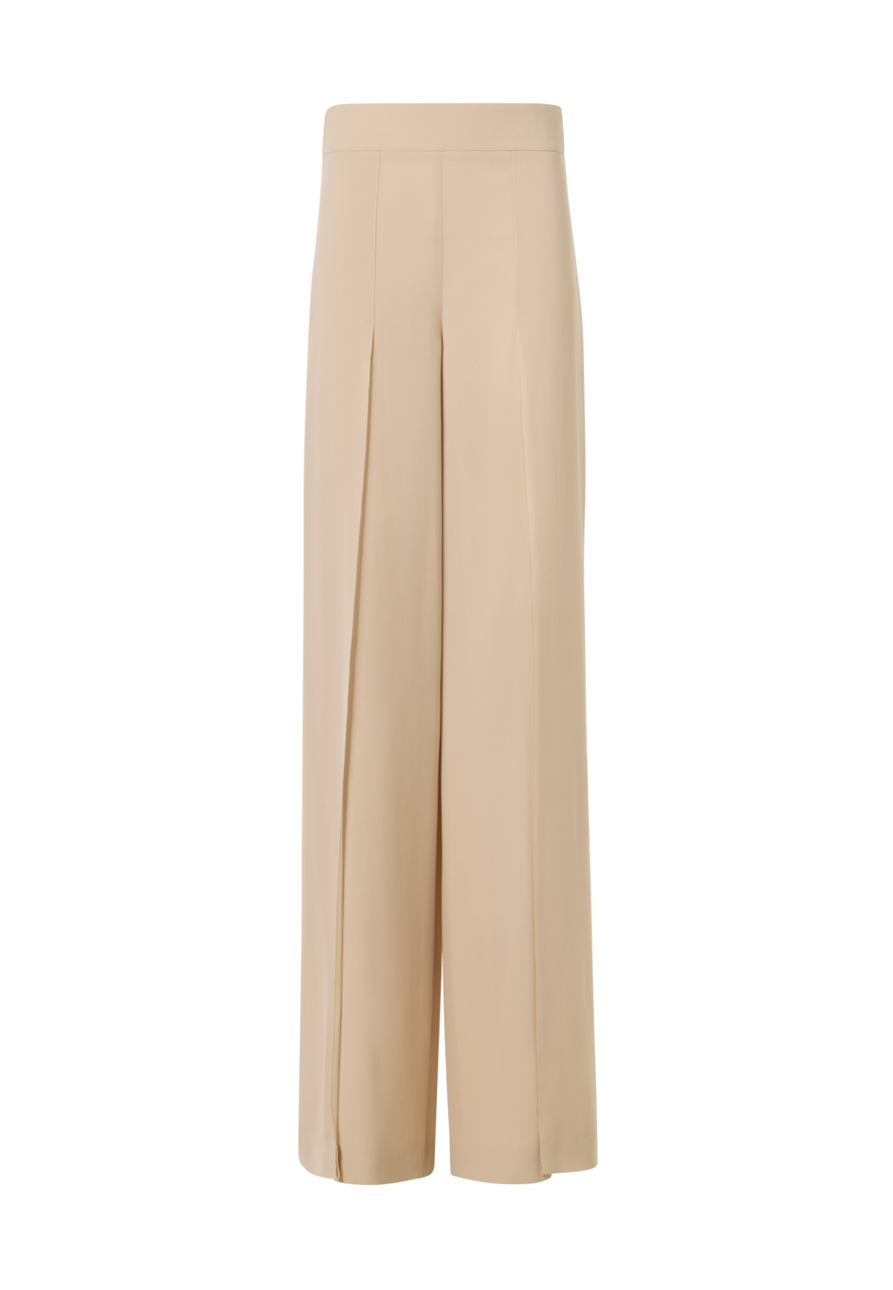 Fellia Wide-Flared-Leg Pants in Silk Georgette