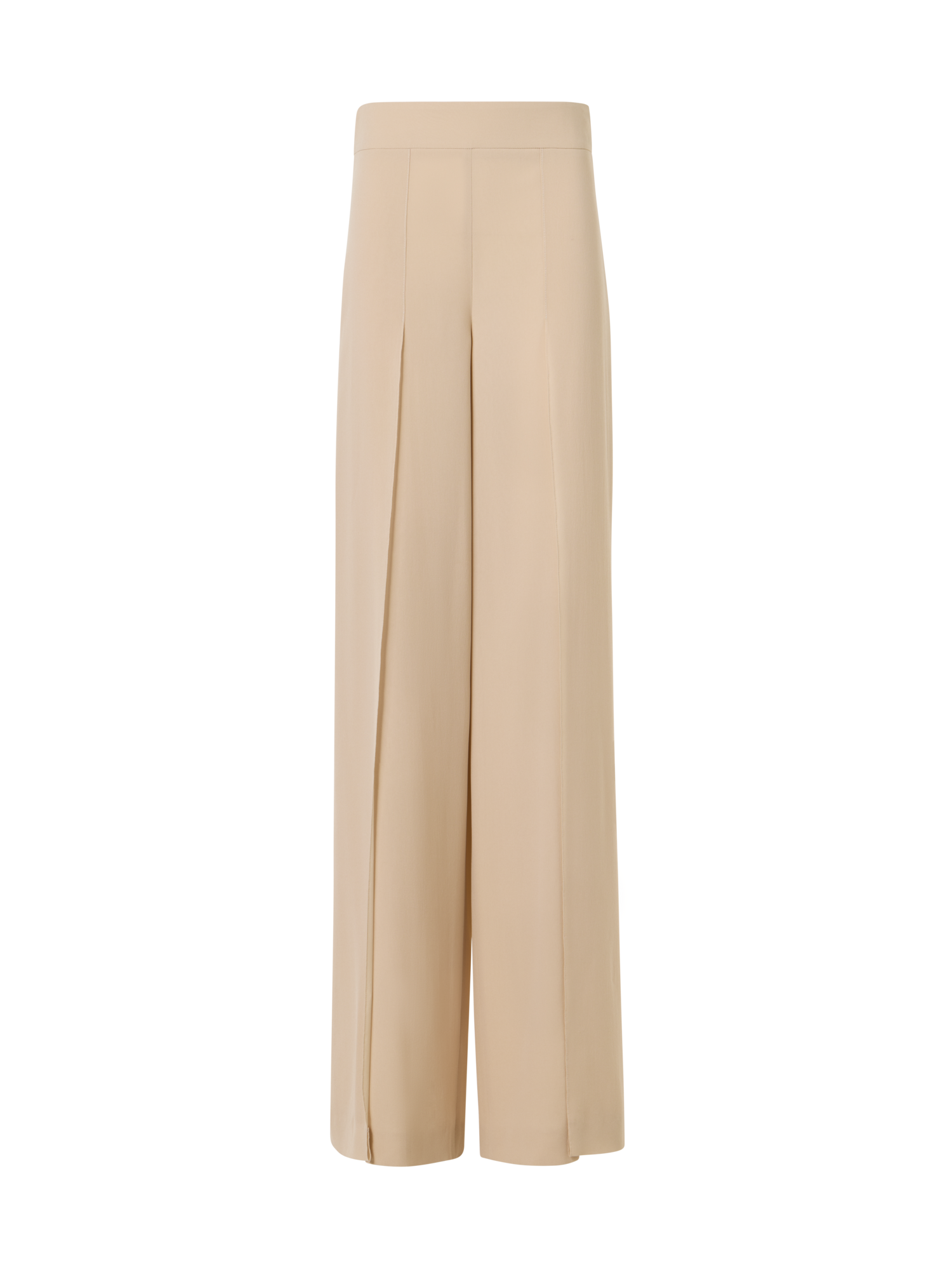 Fellia Wide-Flared-Leg Pants in Silk Georgette