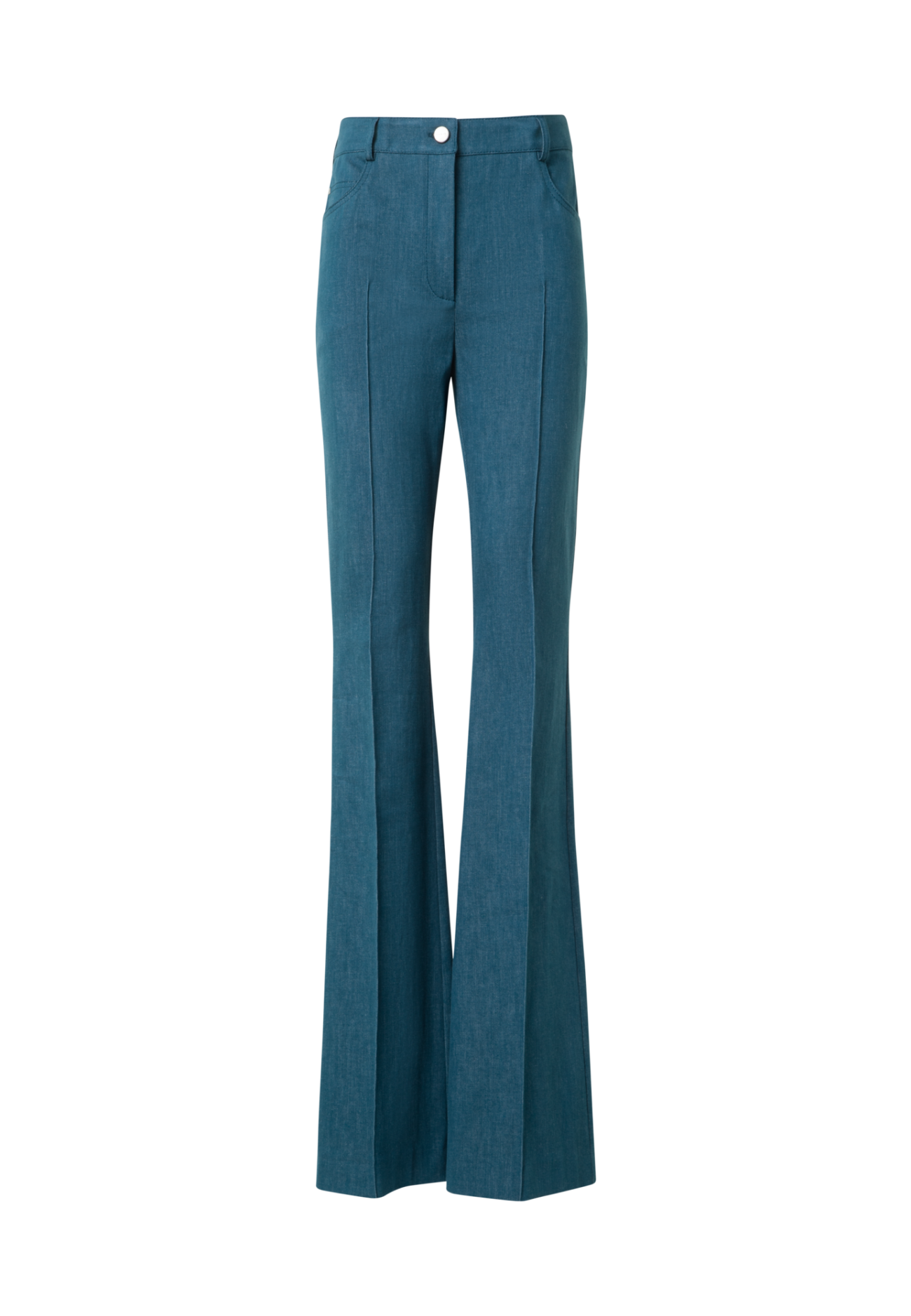 Farid Bootcut Pants in Stretch-Cotton Denim